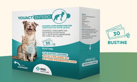 Youact Pet Entero Integratore per Intestino per Cani e Gatti 30 Bustine